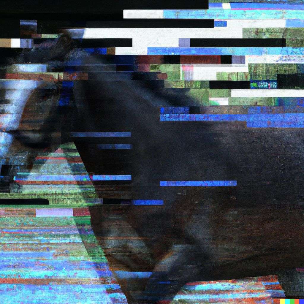 a horse, pixel sorting glitch art